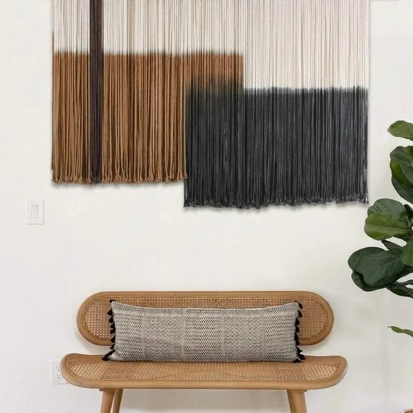 Anthropologie Large XL Boho Tapestry Macrame Woven Dyed Yarn Wall Hanging - 60" - Picture 2 of 10